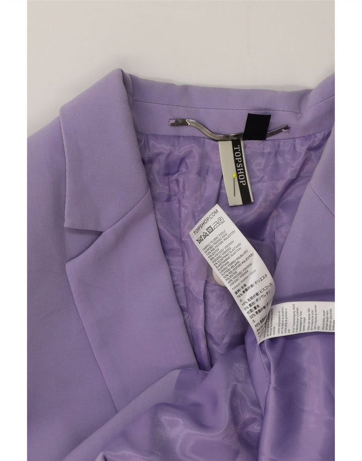 Giacca blazer doppiopetto da donna Topshop UK 8 piccola poliestere viola