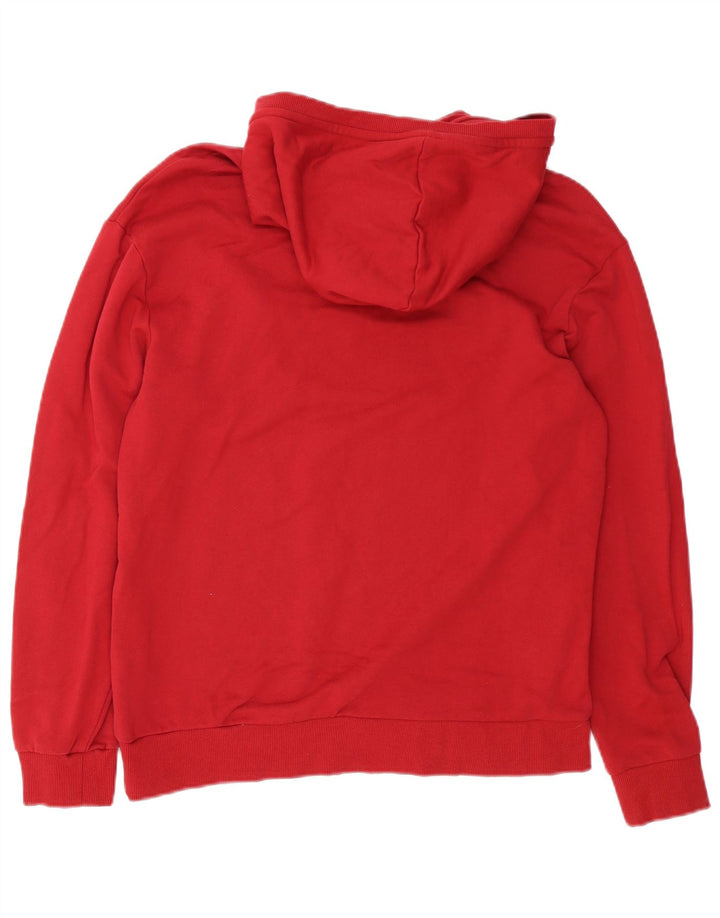 Felpa con cappuccio da uomo Diadora Large rossa in cotone