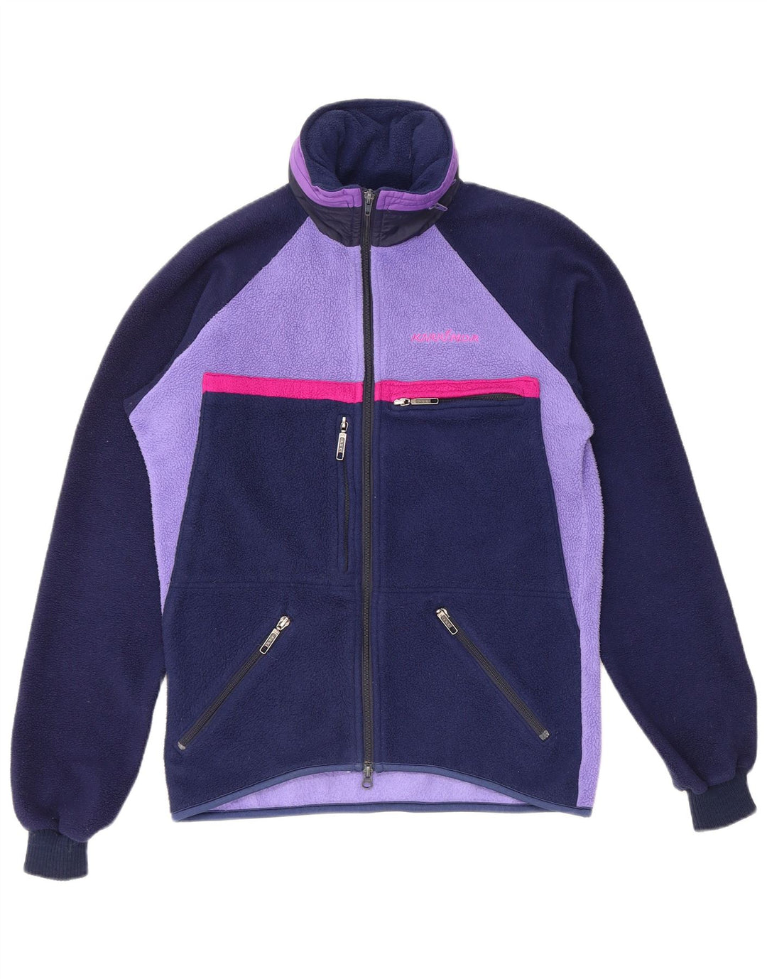 Giacca in pile con cappuccio da donna KARRIMOR UK 14 Medium Blu Navy Colourblock