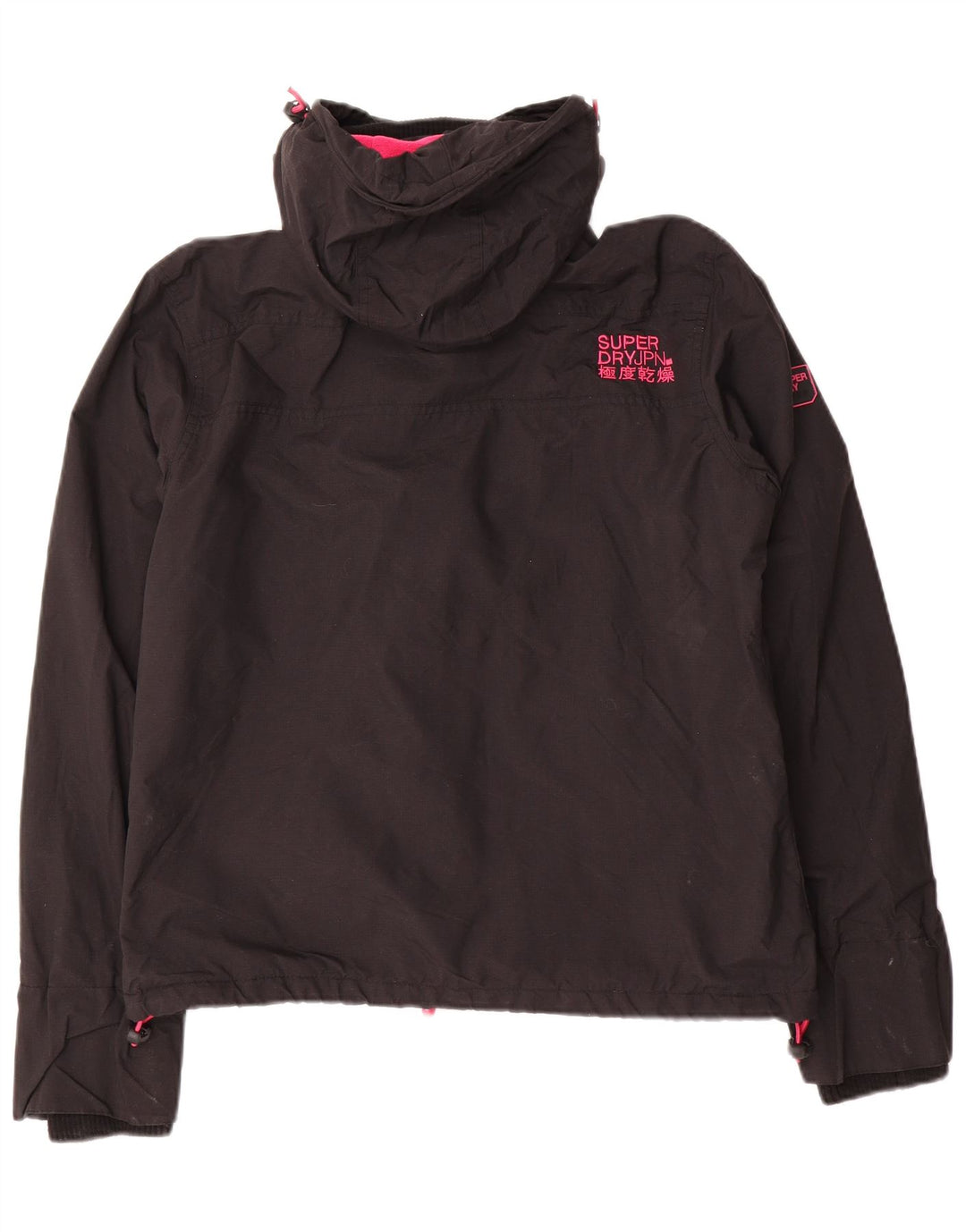 Giacca a vento da donna con cappuccio SUPERDRY UK 14 media nera
