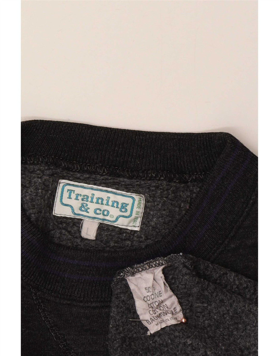 Felpa da uomo vintage maglione grande in cotone grigio