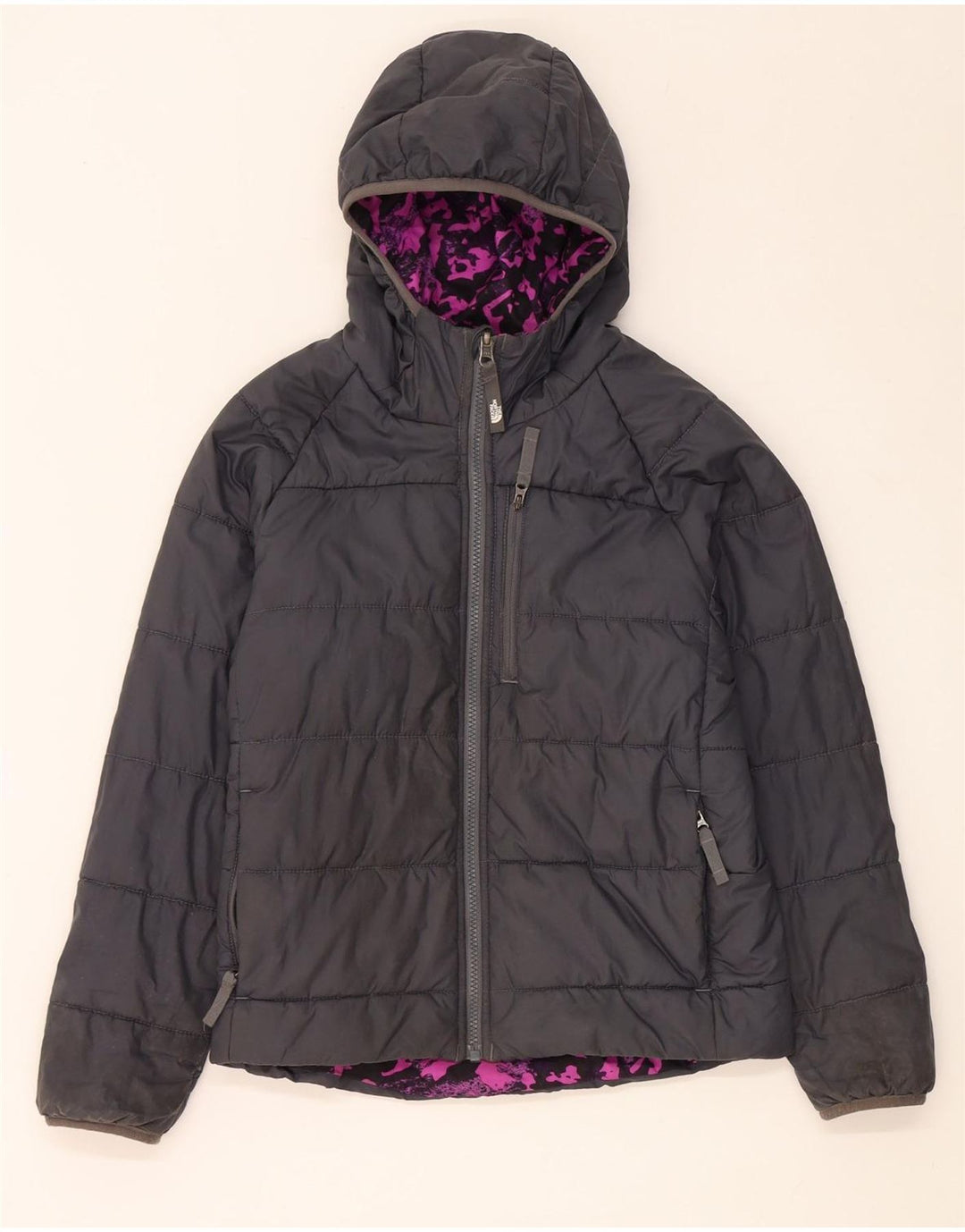 Giacca reversibile con cappuccio The North Face per ragazze 9-10 anni media nera