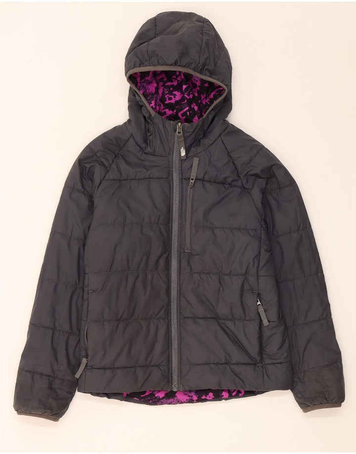 Giacca reversibile con cappuccio The North Face per ragazze 9-10 anni media nera