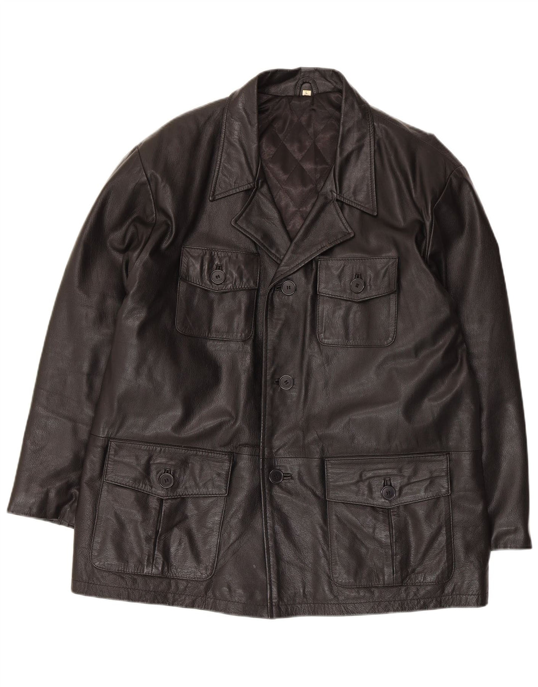 Giacca in pelle vintage da uomo UK 40 grande nera