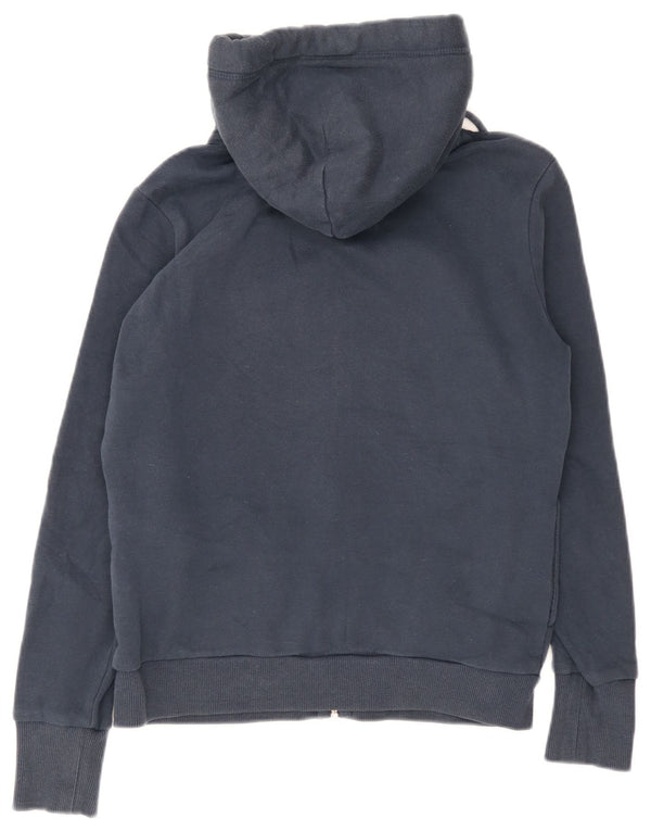 Felpa con cappuccio e zip grafica da donna Superdry UK 14 Large in cotone blu navy
