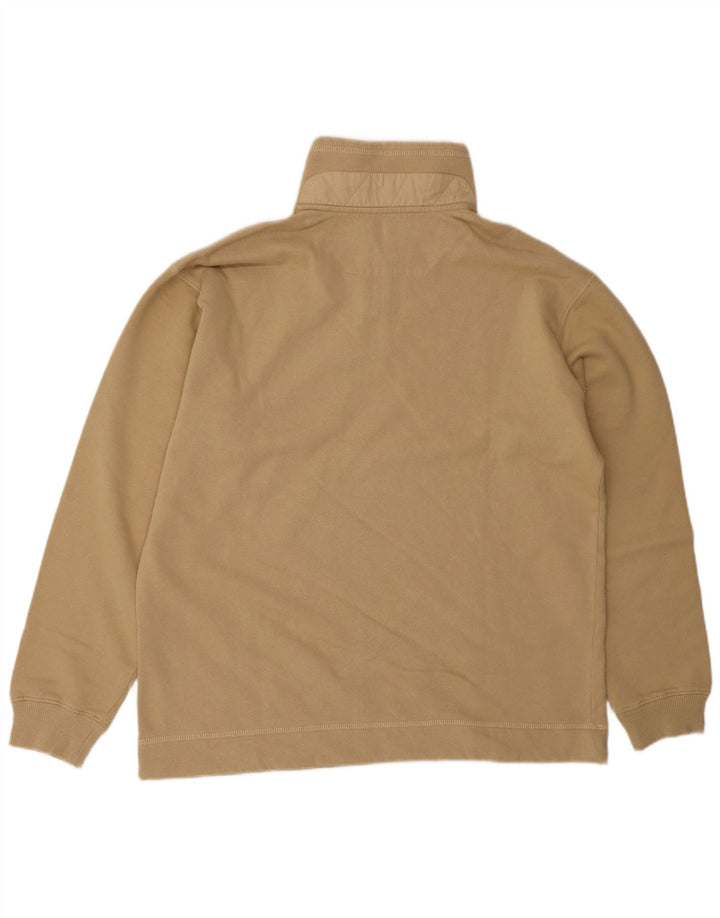 Felpa da uomo con collo con zip Think Pink, in cotone beige medio