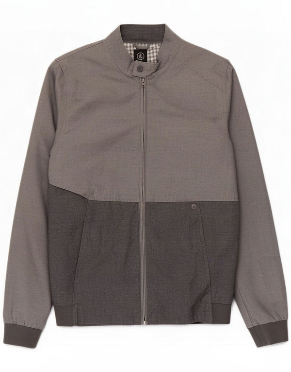 Volcom Mens Bomber Jacket UK 36 Small Grey Colourblock Polyester