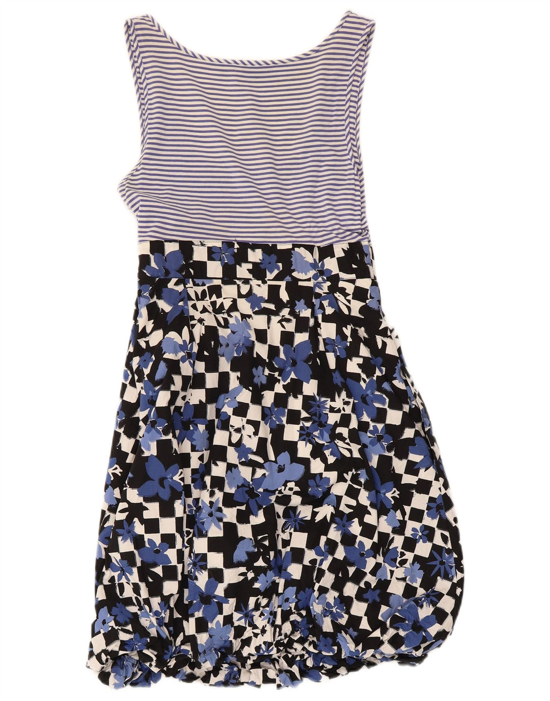 Moschino Vestito Estivo da Donna UK 8 Piccolo Blu Floreale