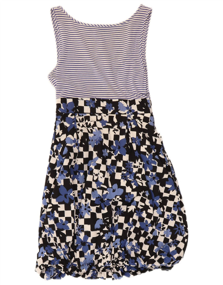 Moschino Vestito Estivo da Donna UK 8 Piccolo Blu Floreale