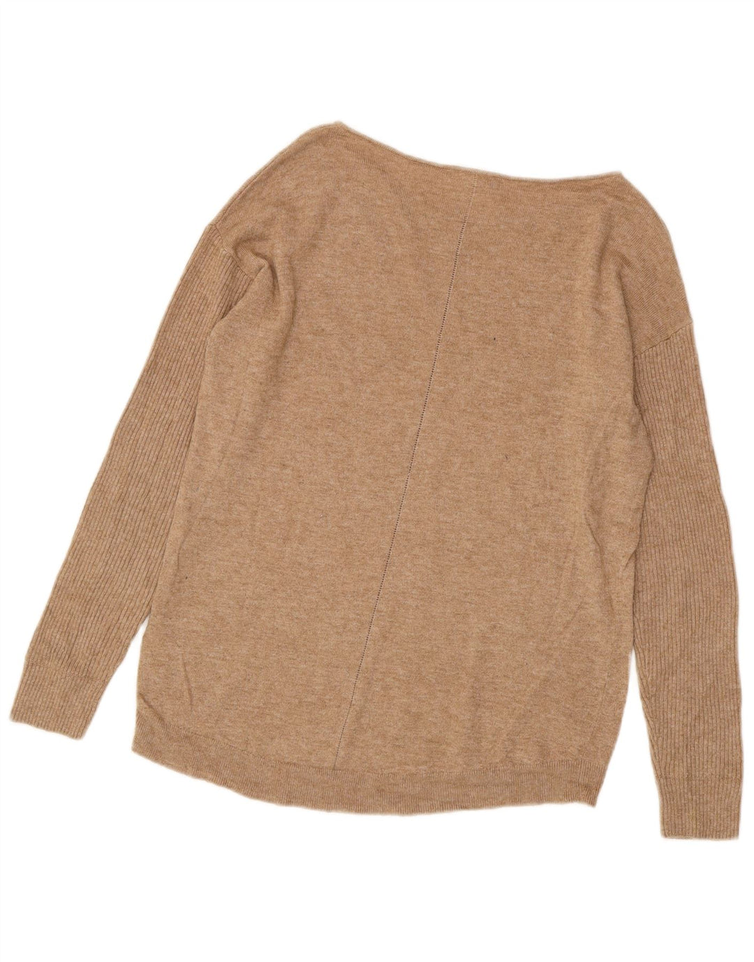 WHITE STUFF Maglione da donna con scollo a barchetta UK 12 Viscosa beige medio