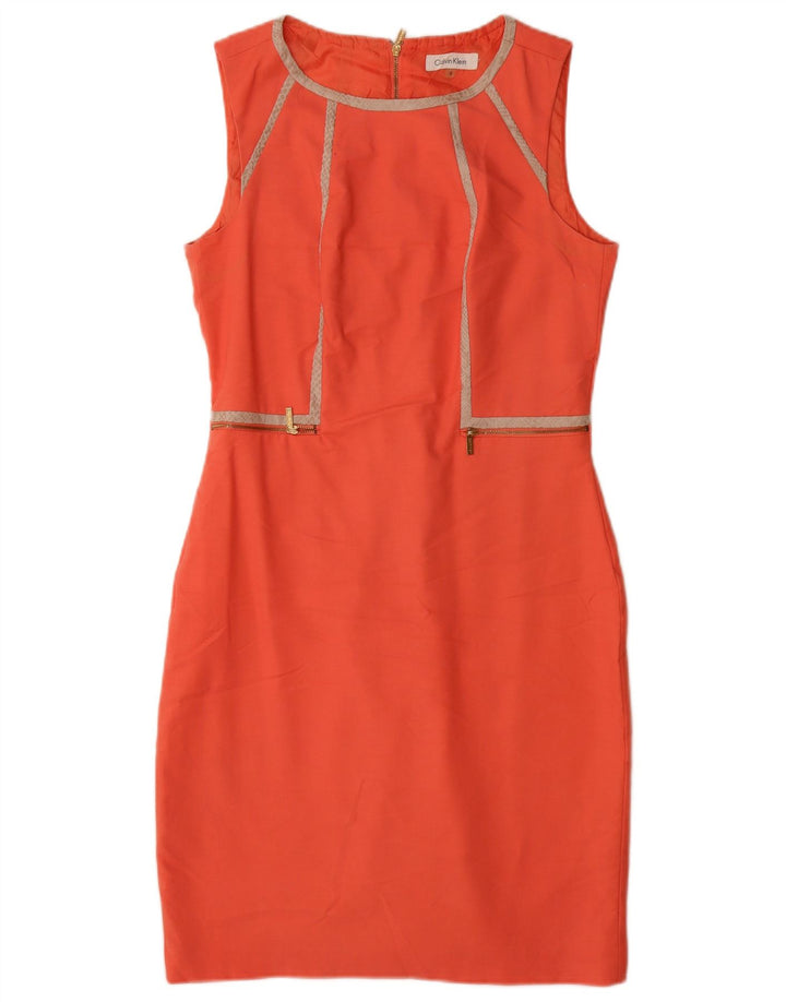Abito tubino senza maniche da donna Calvin Klein US 6 arancione medio