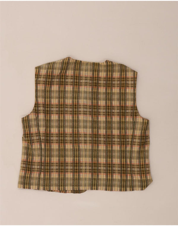 Gilet da donna Jean Claire UK 18 XL viscosa a quadri verdi