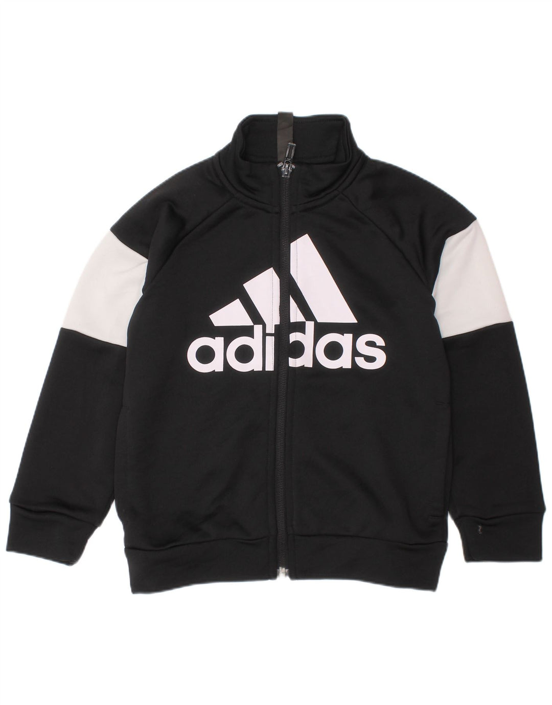Giacca da ginnastica grafica ADIDAS per ragazzi 4-5 anni, color block nero