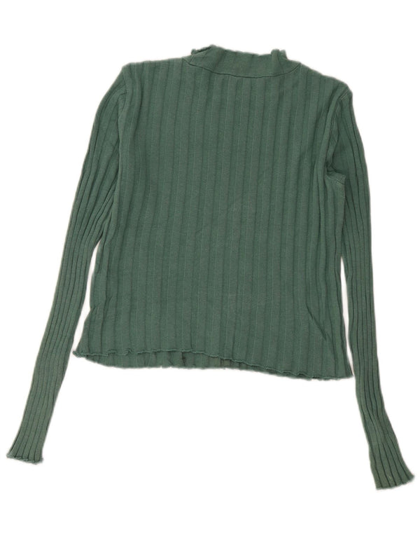 Top corto da donna Zara manica lunga UK 12 verde medio