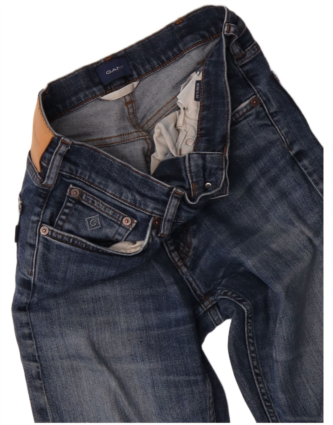 Jeans slim invecchiati da uomo Gant W30 L32 in cotone blu