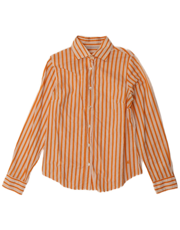 Camicia da donna Brooksfield IT 46 Large in cotone gessato arancione
