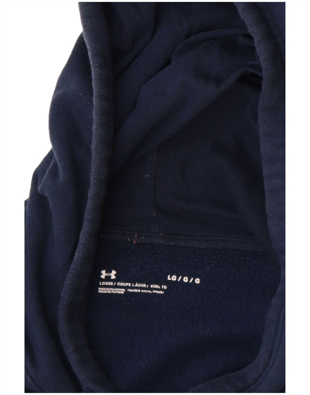 Felpa con cappuccio da uomo UNDER ARMOUR grande in cotone blu navy