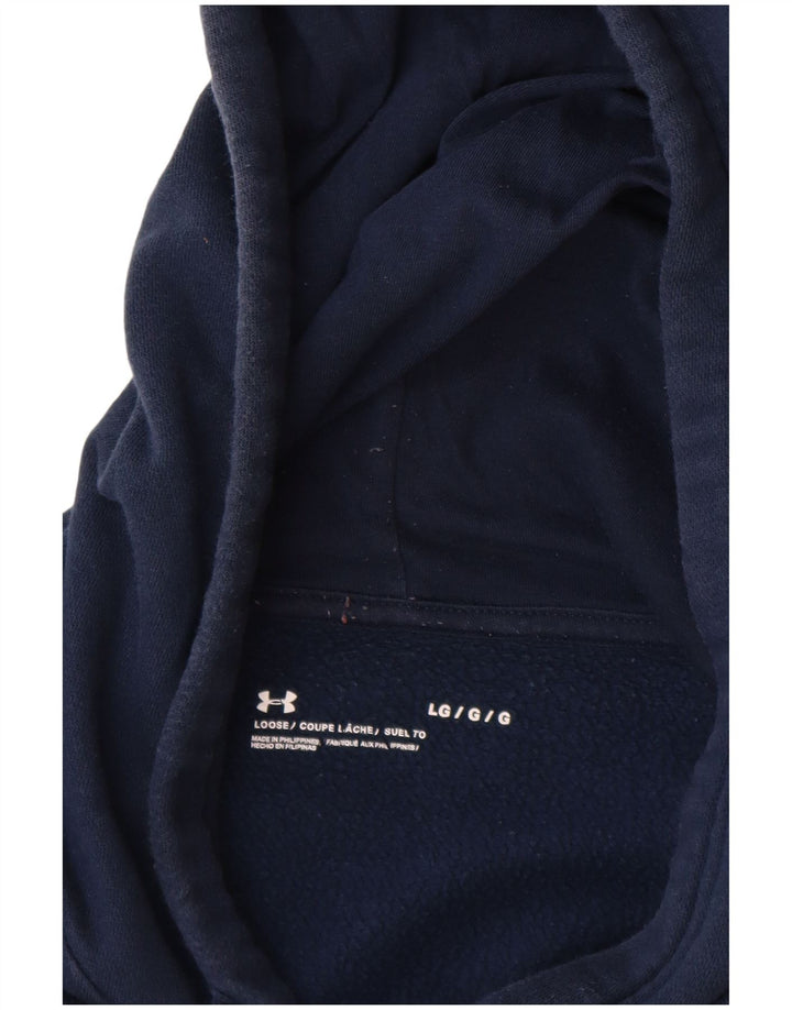 Felpa con cappuccio da uomo UNDER ARMOUR grande in cotone blu navy