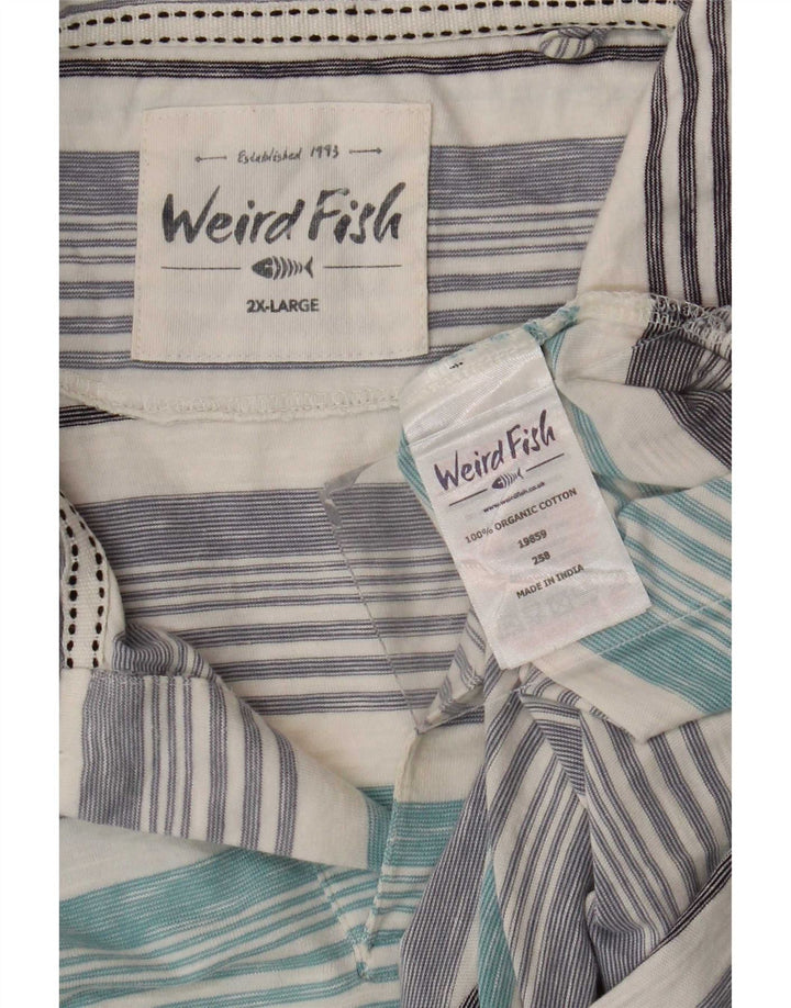 Polo da uomo Weird Fish 2XL in cotone a righe blu