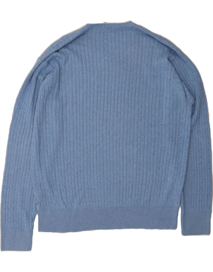 IZOD Mens V-Neck Jumper Sweater XL Blue Cotton Vintage Izod and Second-Hand Izod from Messina Hembry 