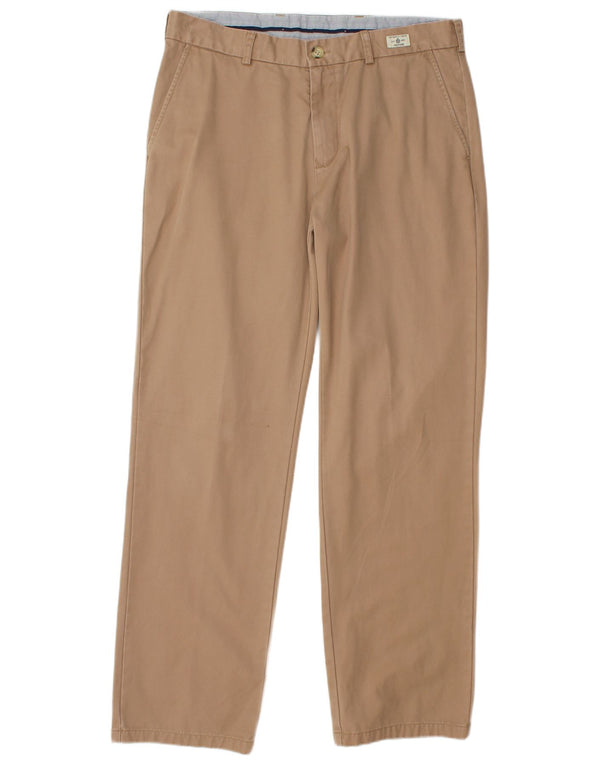 TOMMY HILFIGER Pantaloni chino dritti da uomo W34 L32 Cotone beige