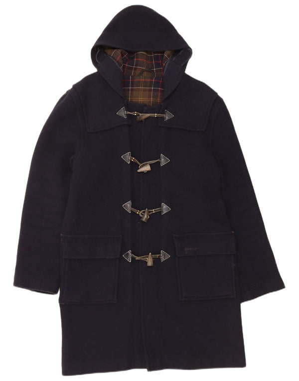 Montgomery con cappuccio da uomo Barbour UK 36 piccolo in lana blu navy