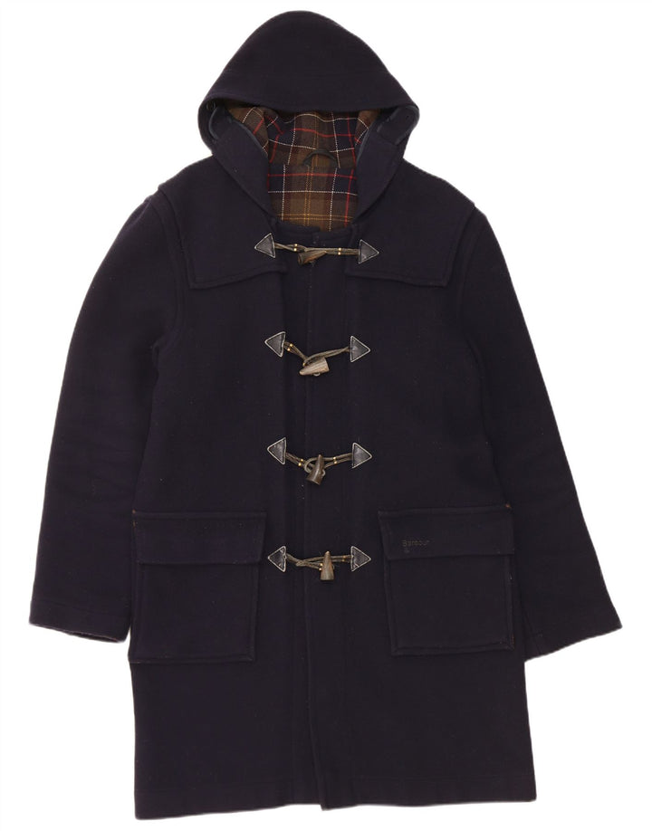 Montgomery con cappuccio da uomo Barbour UK 36 piccolo in lana blu navy