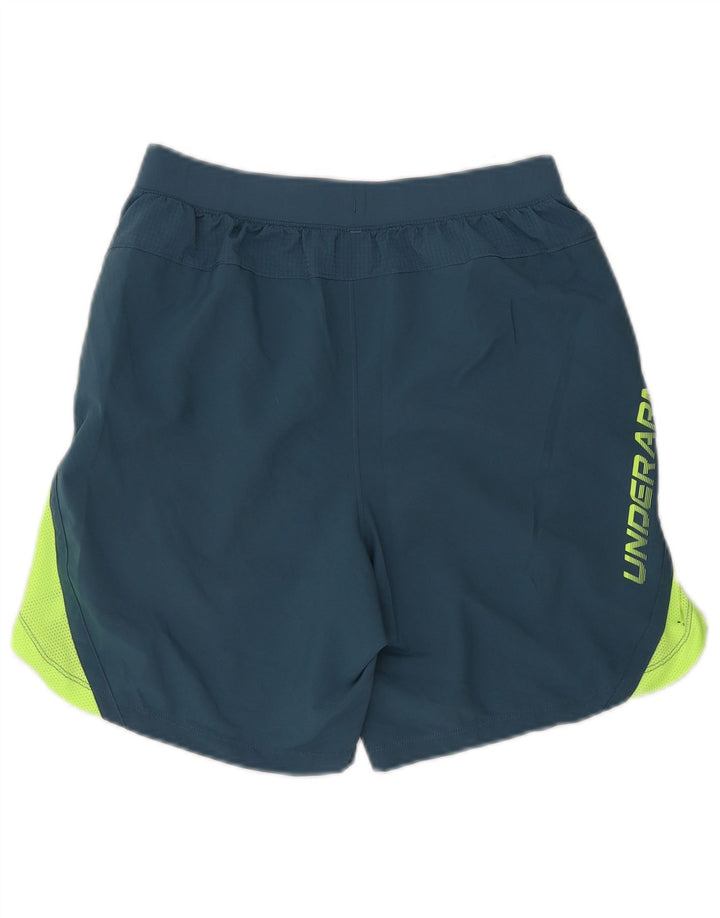 Pantaloncini sportivi grafici da uomo Under Armour in poliestere color block blu medio