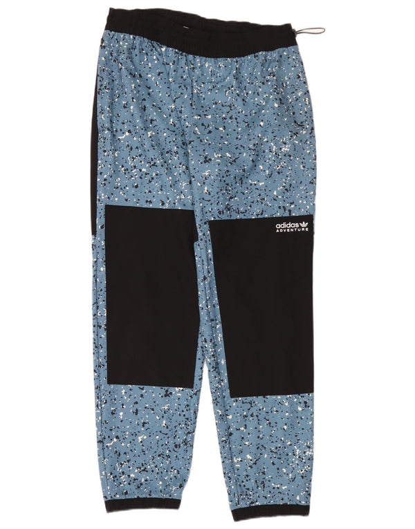 Pantaloni Adidas Adventure Windbreaker da uomo grandi in poliestere maculato blu