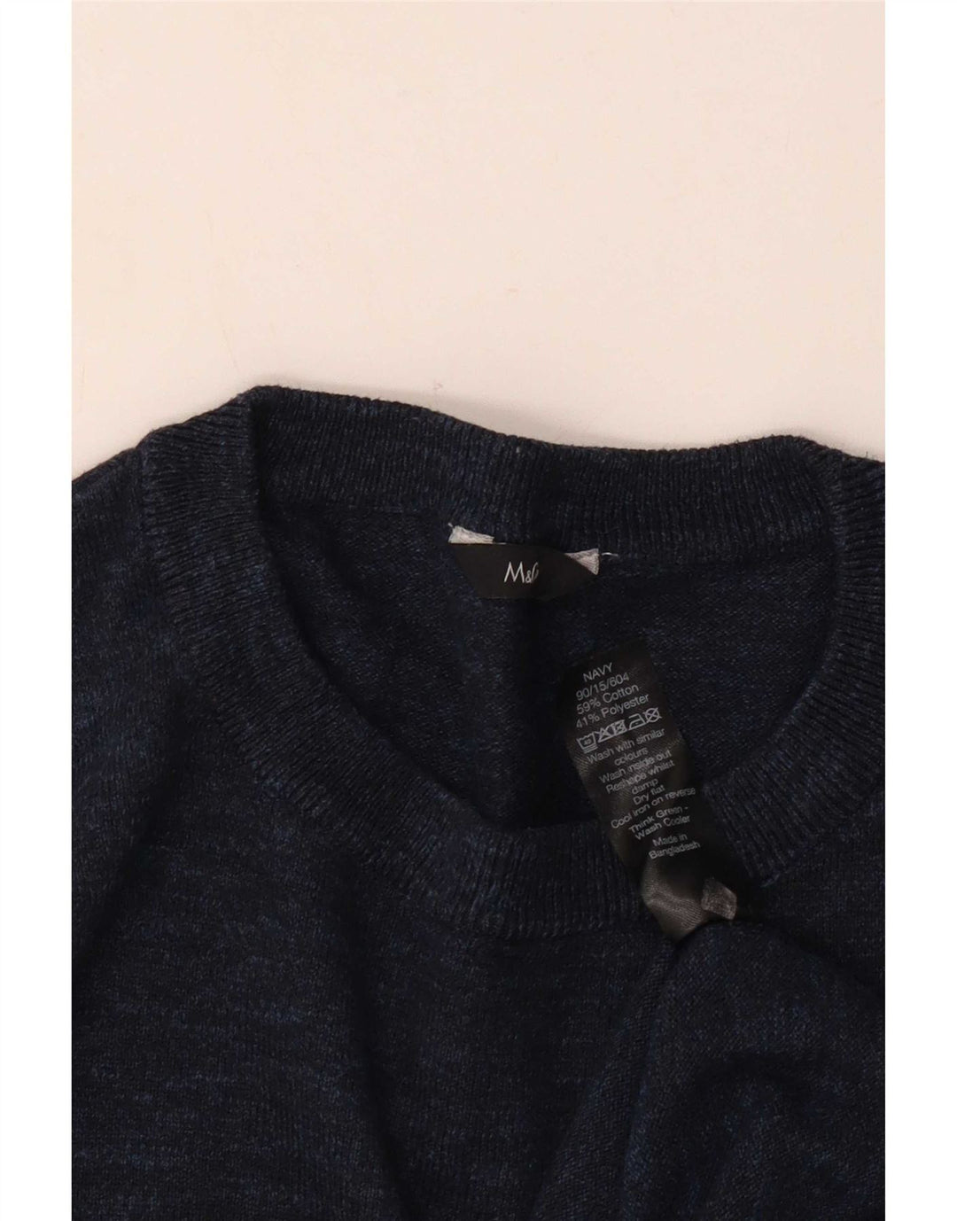Maglione maglione girocollo da uomo M&Co XL in cotone blu navy