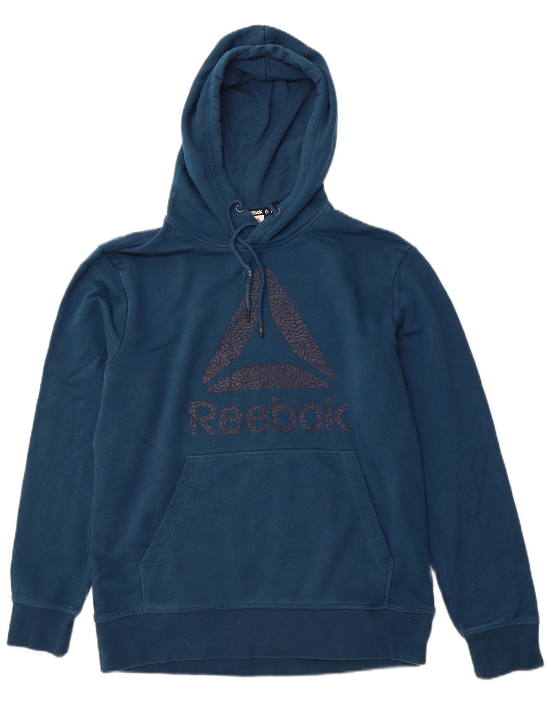 REEBOK Mens Graphic Hoodie Jumper Medium Blue Cotton
