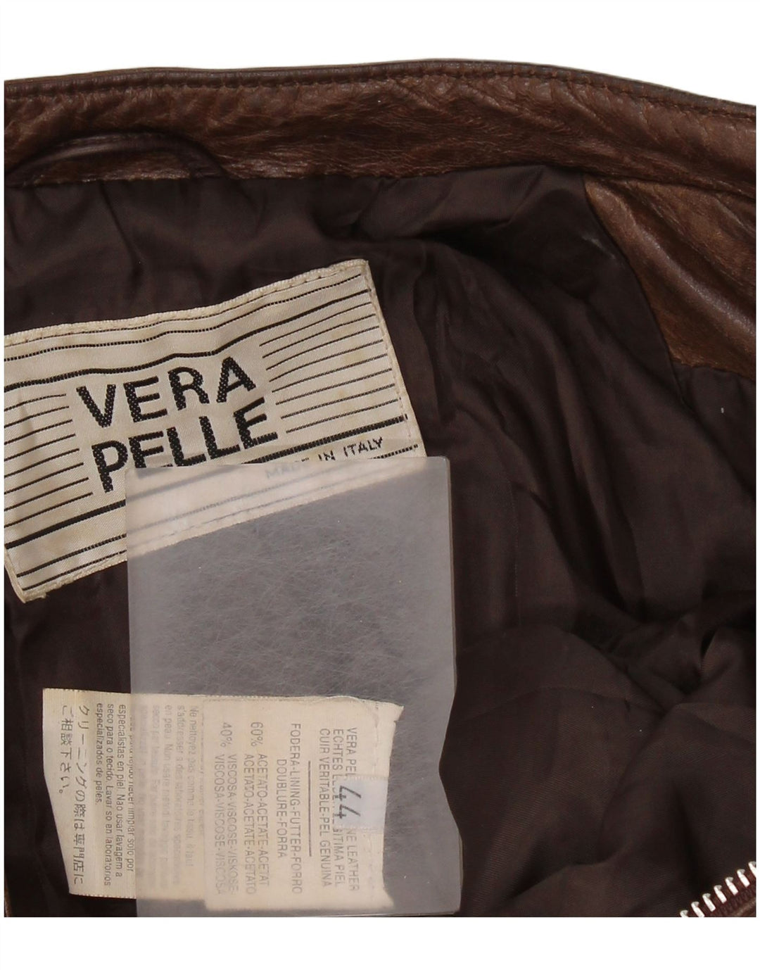 Giacca in Pelle Donna VINTAGE IT 44 Pelle Marrone Medio