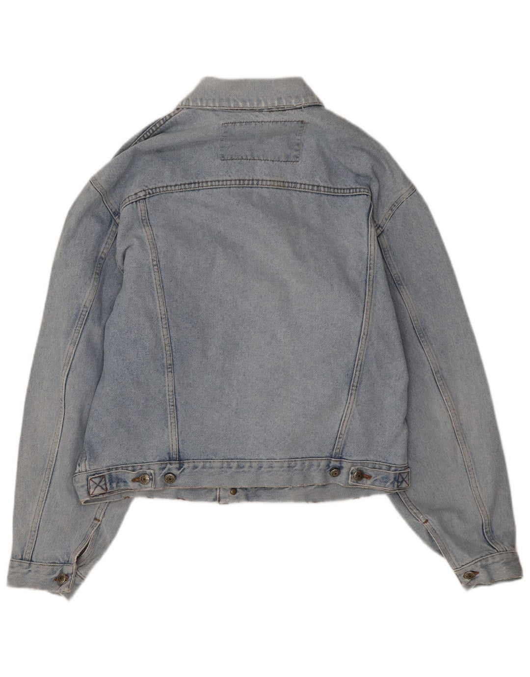 Giacca di jeans vintage da uomo invecchiata UK 40 grande cotone blu