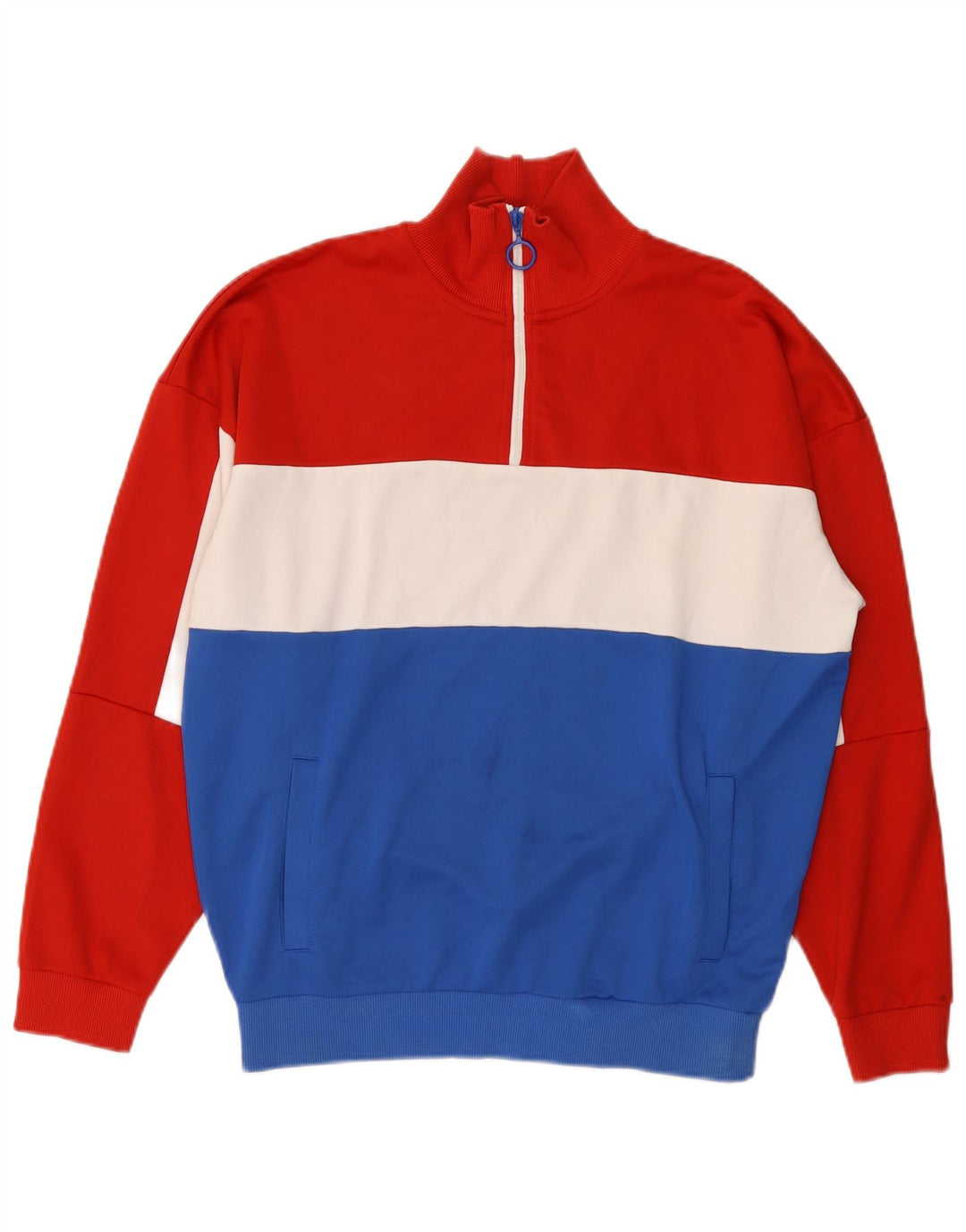 ZARA Felpa da Uomo con Zip e Collo Maglione Medio Multicolore Colorblock