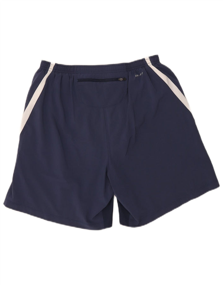 Pantaloncini sportivi Nike Dri Fit da uomo, grandi, in poliestere color block blu navy