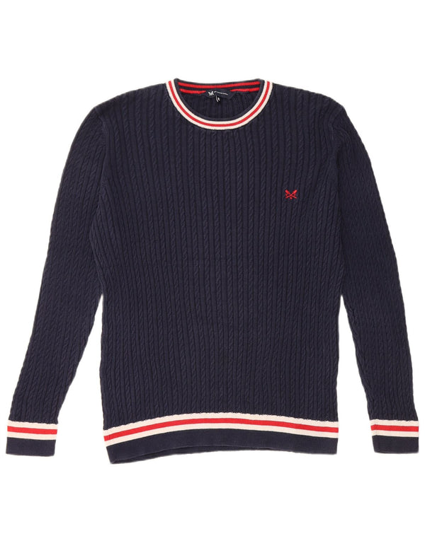 Crew Clothing Maglione girocollo da donna UK 18 XL Cotone blu navy