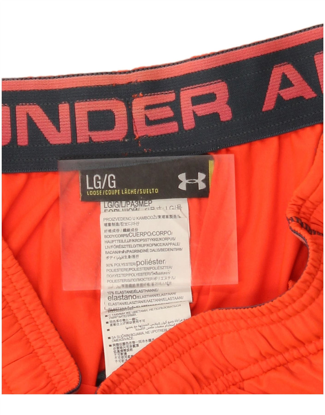 Pantaloncini sportivi da uomo Under Armour grandi in poliestere arancione
