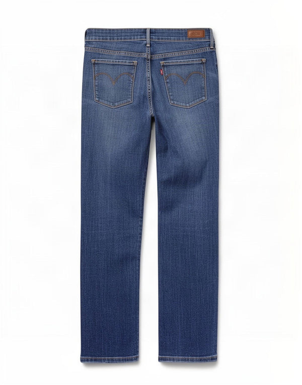 Jeans dritti a vita bassa con curvatura leggera da donna Levi's W30 L30 cotone blu