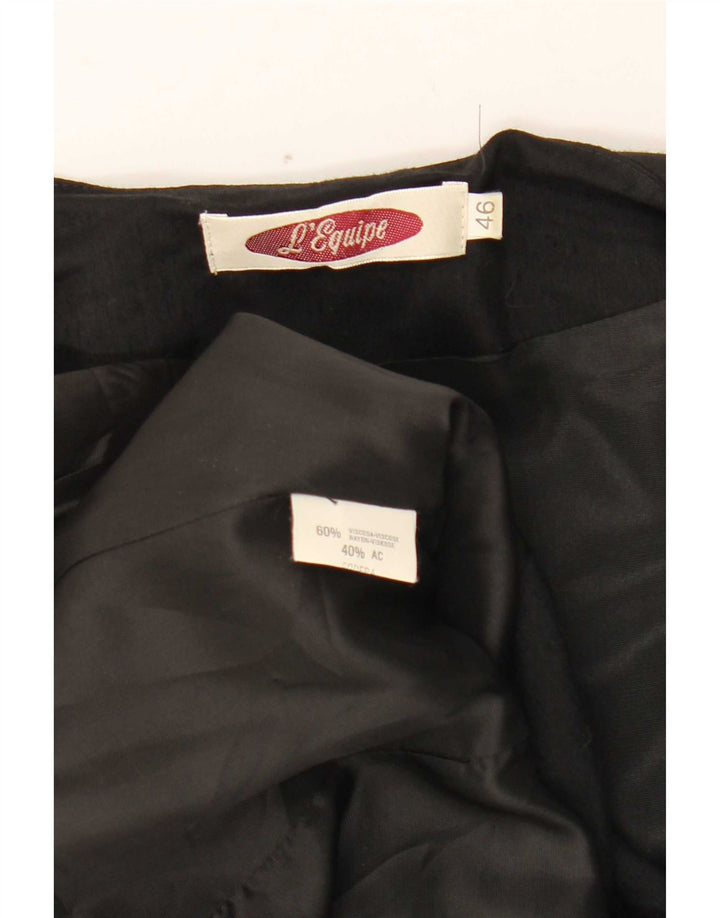 Giacca blazer da donna a maniche corte a 4 bottoni L'Equipe IT 46 grande nera