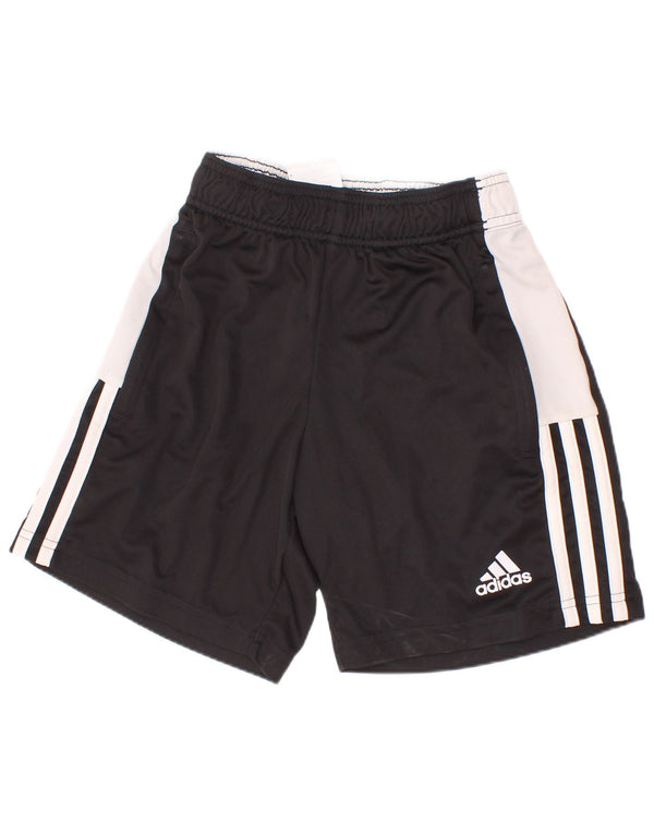 Pantaloncini sportivi Adidas Aeroready da ragazzo 9-10 anni in poliestere color block nero