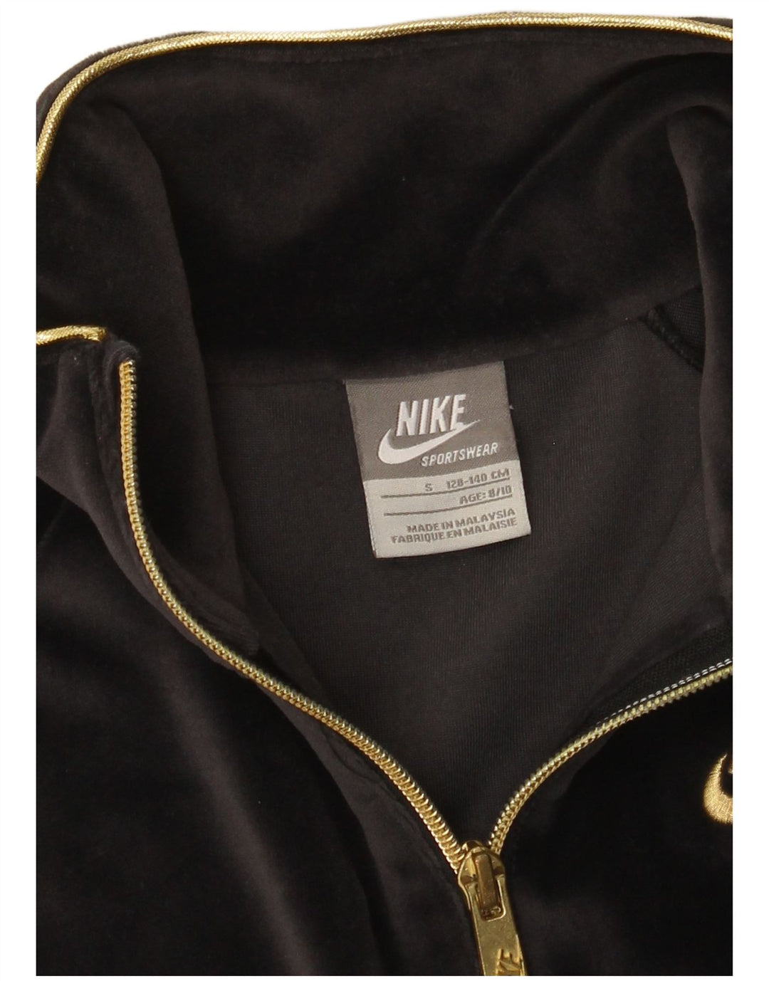 Giacca superiore della tuta da ragazza Nike 8-9 anni piccola grigia