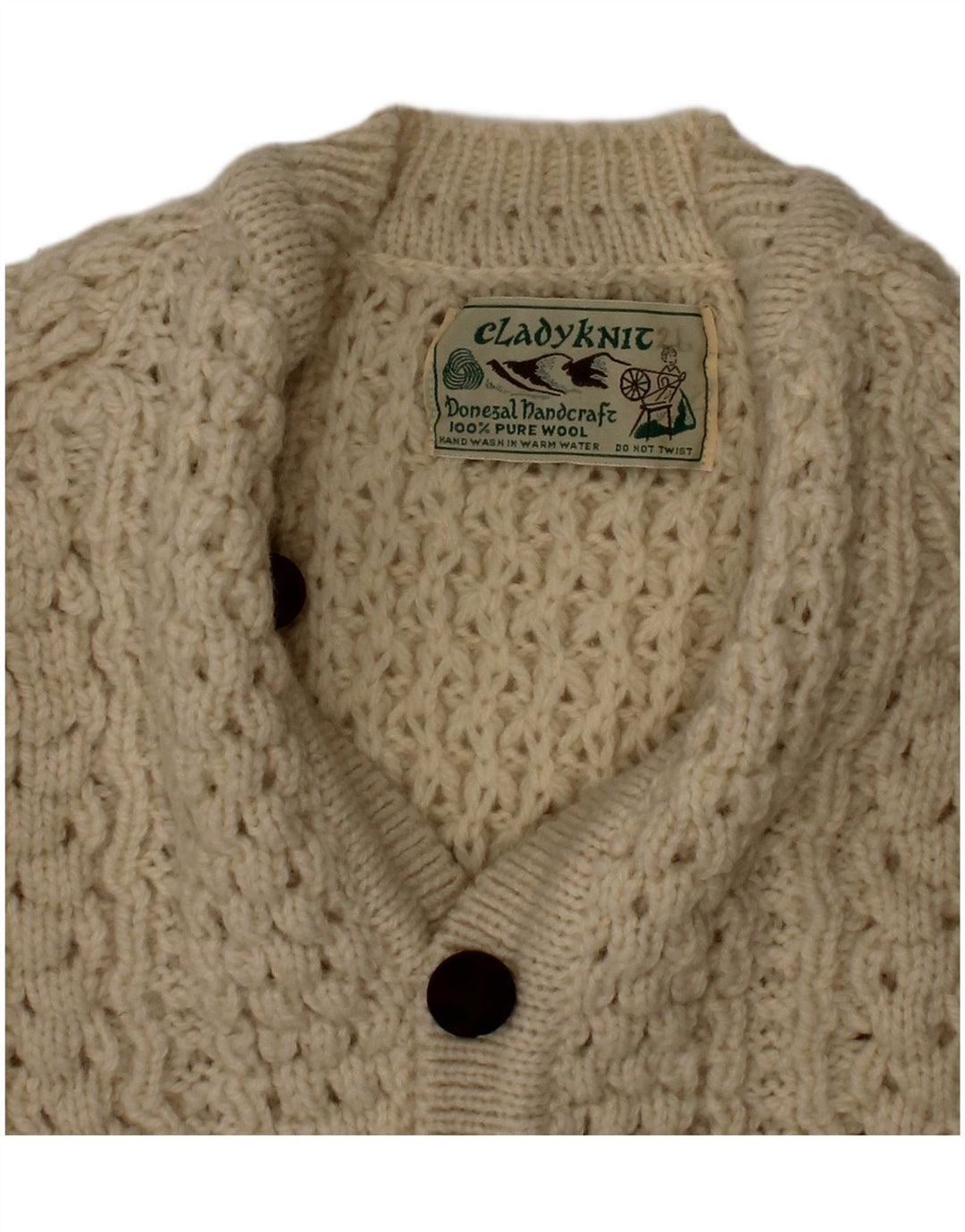 Maglione cardigan per ragazzi Cladyknit 3-4 anni in lana beige