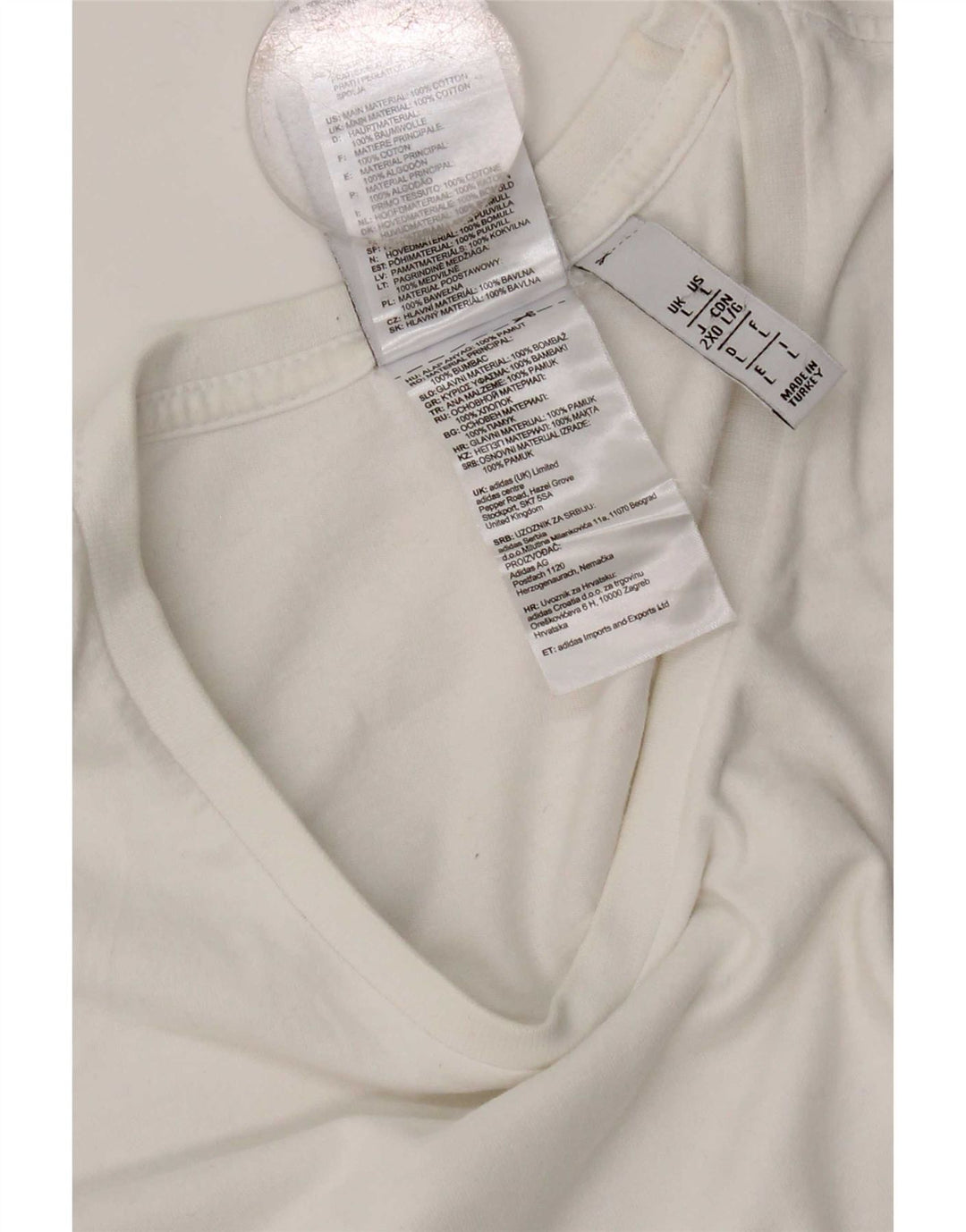 Maglietta Adidas da uomo Top Large in cotone bianco