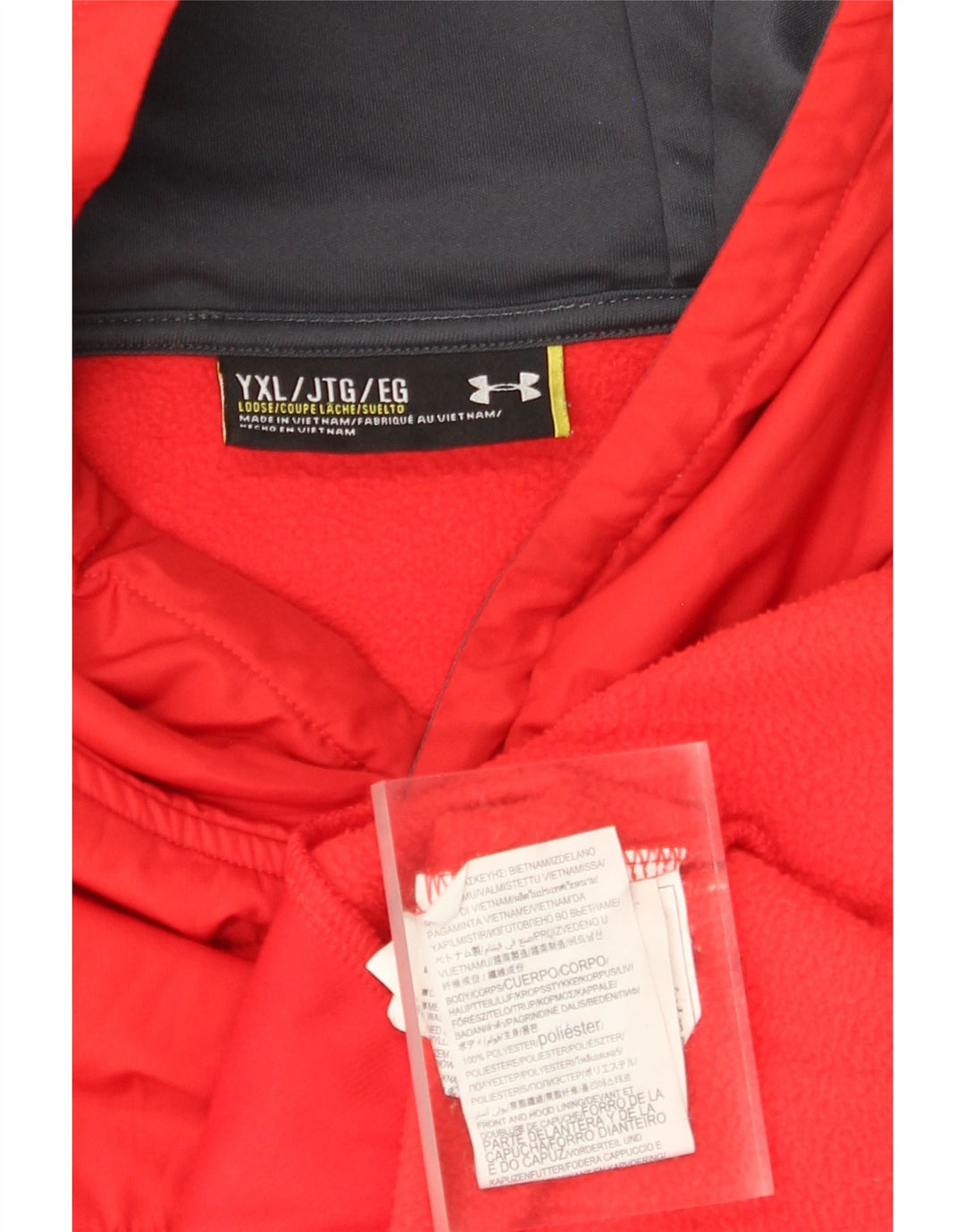 Felpa con cappuccio per ragazzi UNDER ARMOUR 13-14 anni XL Poliestere rosso