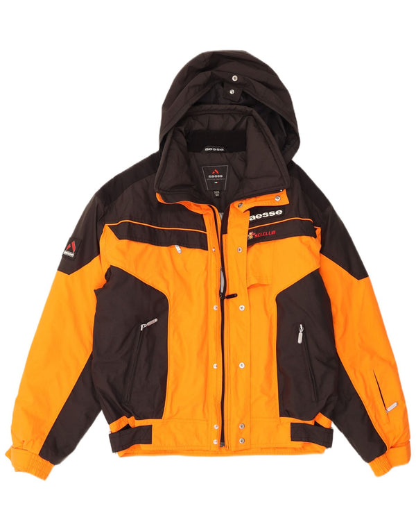 Giacca da sci con cappuccio da uomo Aesse IT 50 Large arancione color block in poliammide