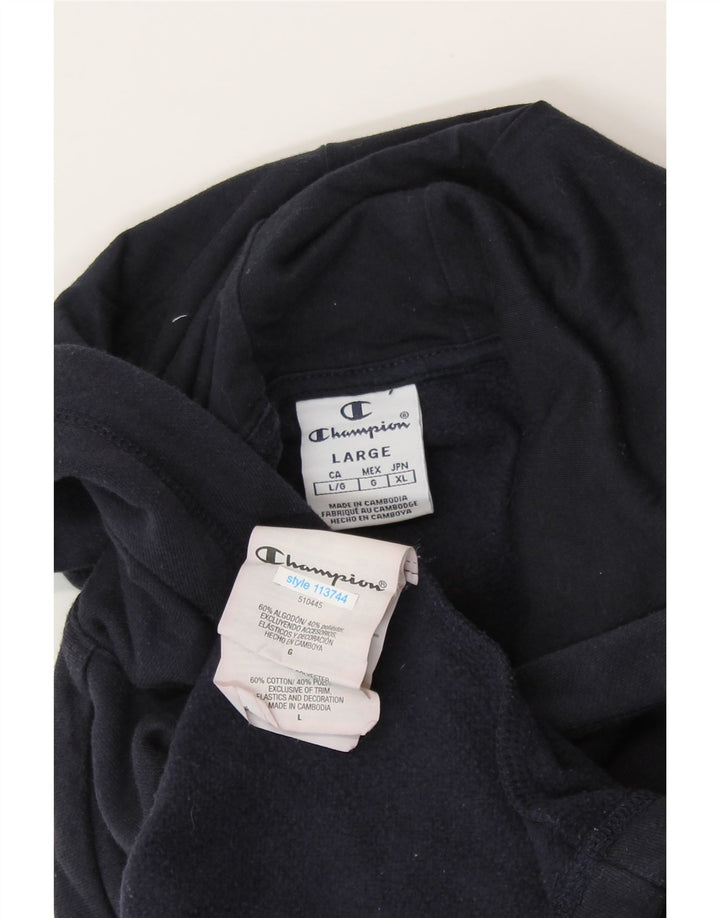 Maglione con cappuccio grafico da donna CHAMPION UK 16 Large in cotone blu navy