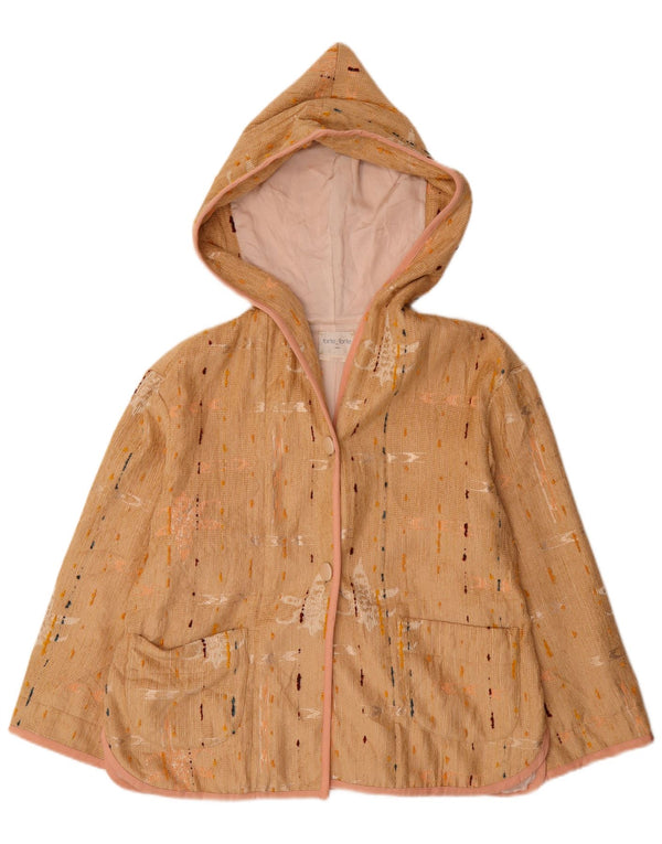 Cappotto con cappuccio da donna Forte UK 16 Grande viscosa maculata beige