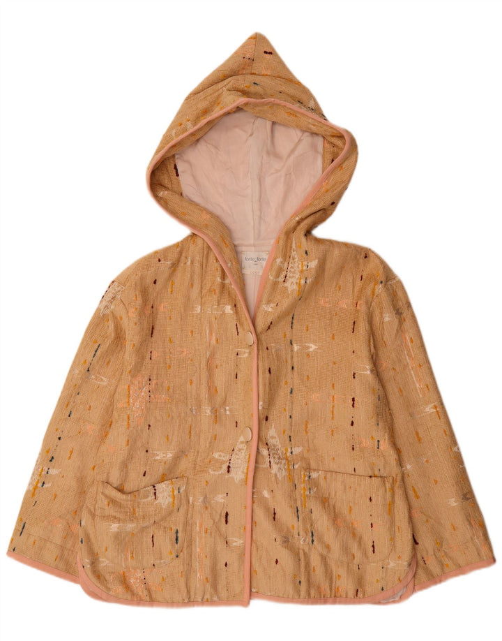 Cappotto con cappuccio da donna Forte UK 16 Grande viscosa maculata beige