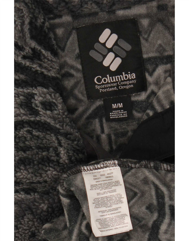 Maglione in pile da uomo Columbia con bottone e collo in poliestere geometrico grigio medio