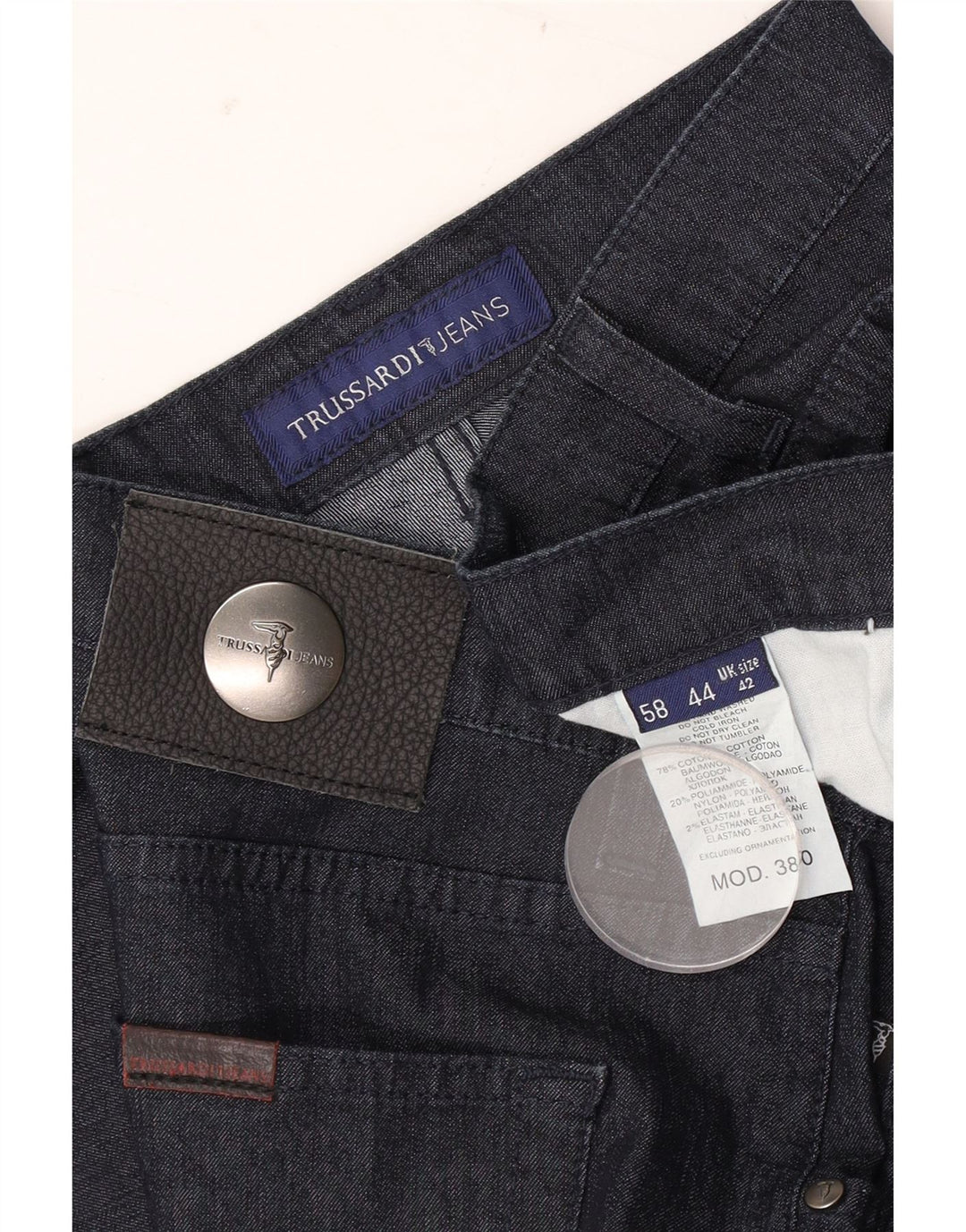 Jeans Straight Uomo Trussardi W42 L30 Blu Navy Cotone